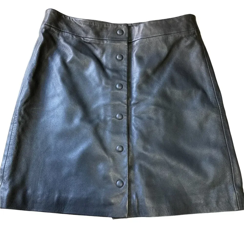 nwt All Saints Setal Leather Skirt size US 6 Black Edgy Moto Mini NEW High waist
